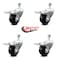 Service Caster 3 Inch Soft Rubber Wheel Swivel 10mm Stem Caster Set with Total Lock Brake SCC-TSTTL20S314-SRS-M1015-4 - alternate 1